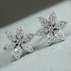 Snowflake Flower Zircon Stud Earrings Simple And Versatile