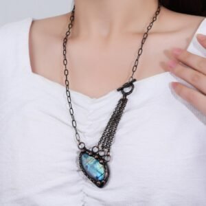 Antique Bronze-Plated Pendant Multi-Layer Necklace For Women